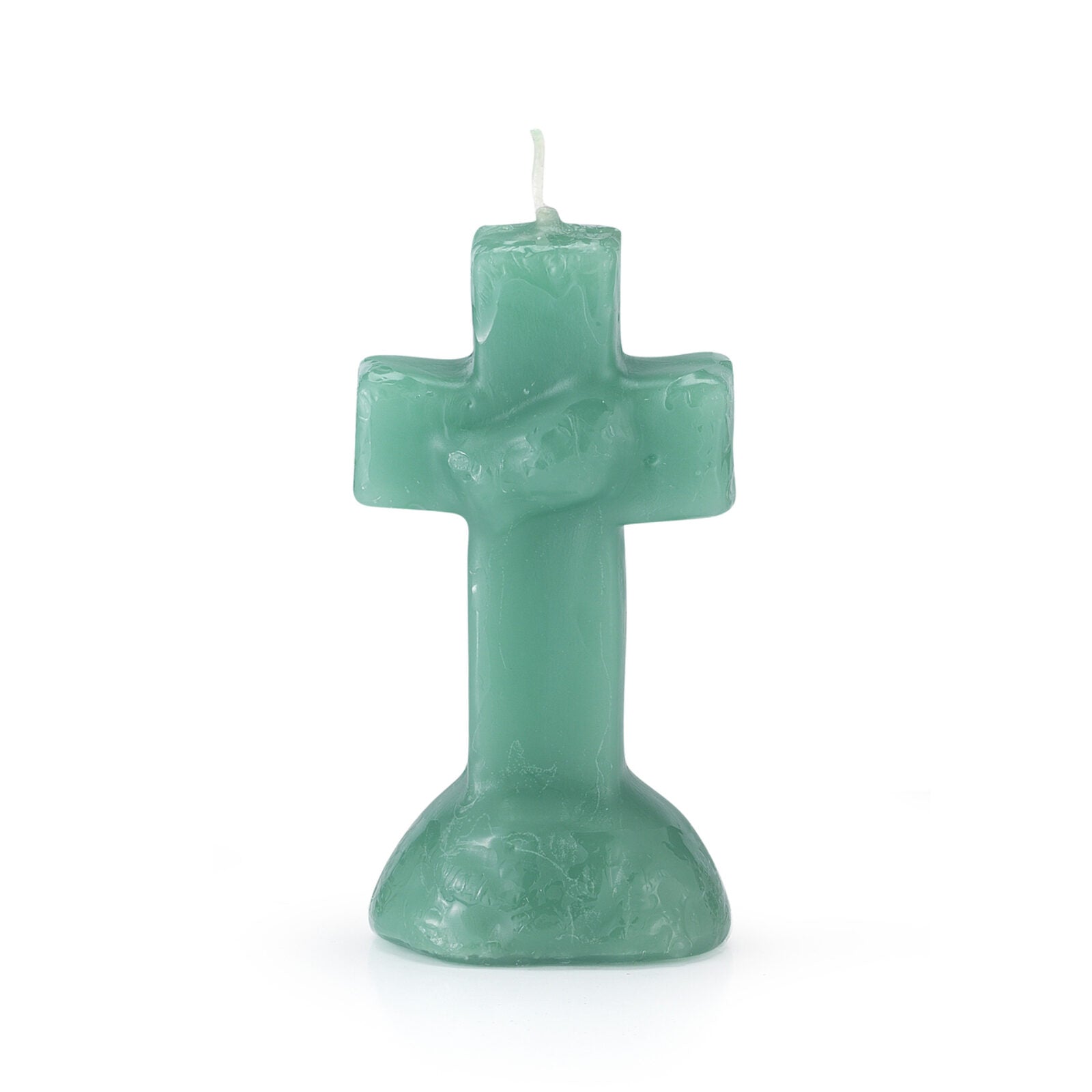 Crucifix Candle Green Check My Vibes