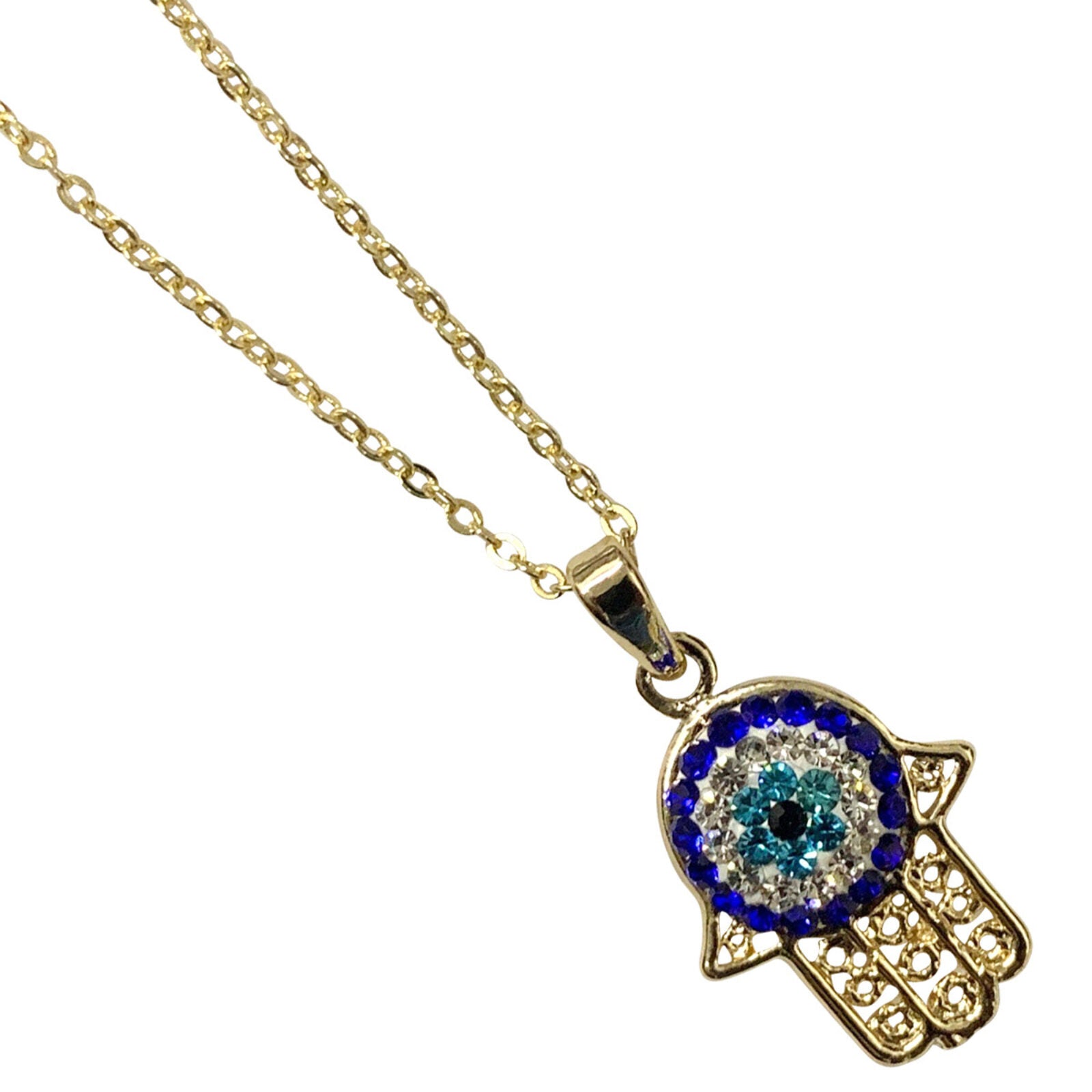 Gold Plated Hamsa Hand Necklace