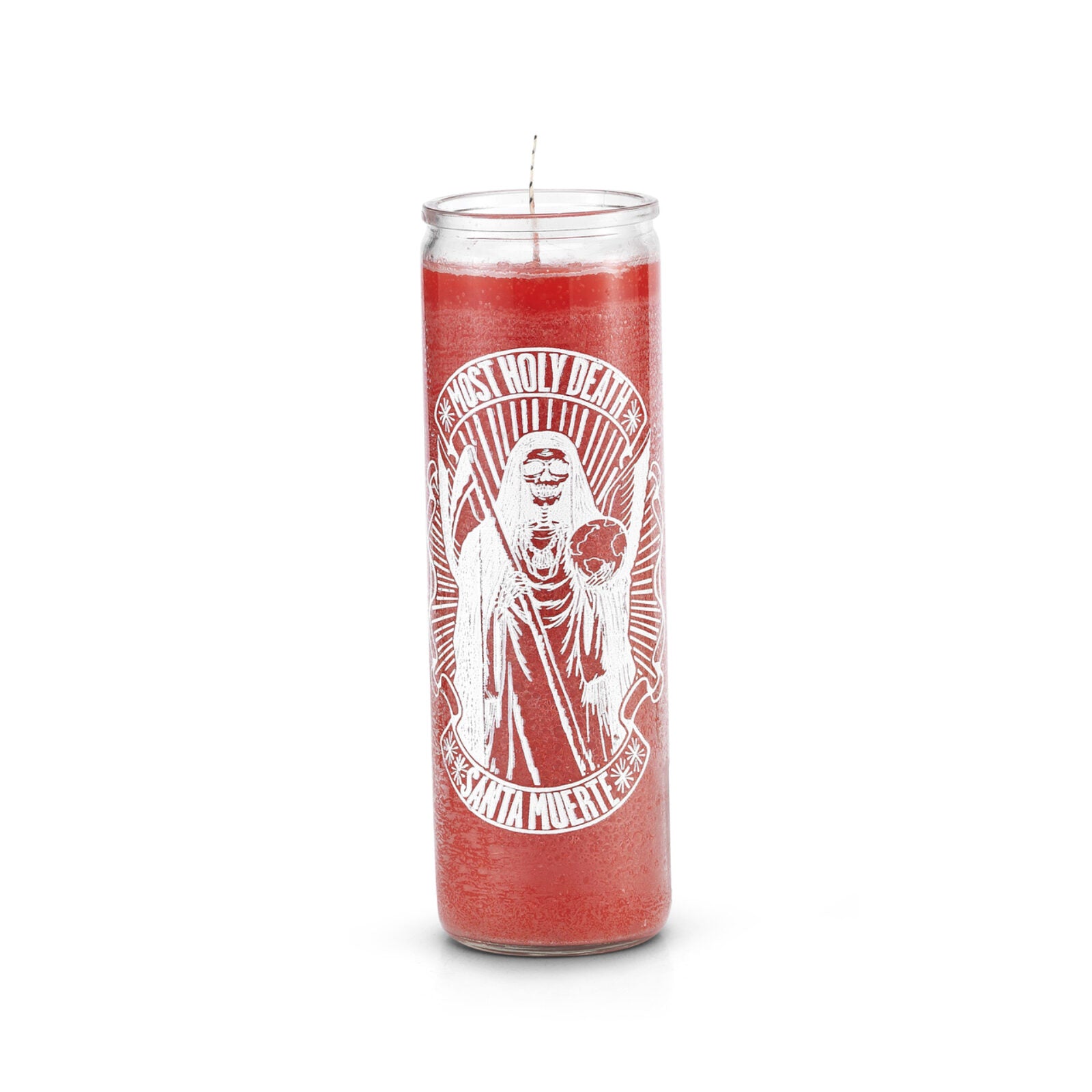 Most Holy Death (Santa Muerte) 7 Day Saint Candle Red Check My Vibes