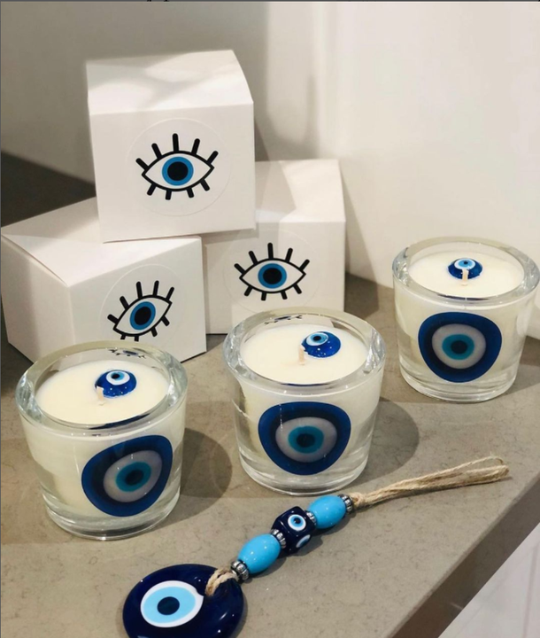 Evil Eye Aroma Velas Luxury Personalized  Candles set botanica21division