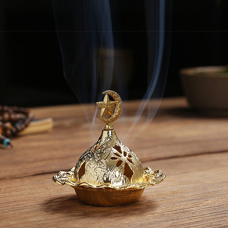 Lotus Flower Incense Burner Buddhism Buddha Holder Brass Mini Sandalwood Censer Incense Metal Craft Home Decoration Spiritual Vibes Check 