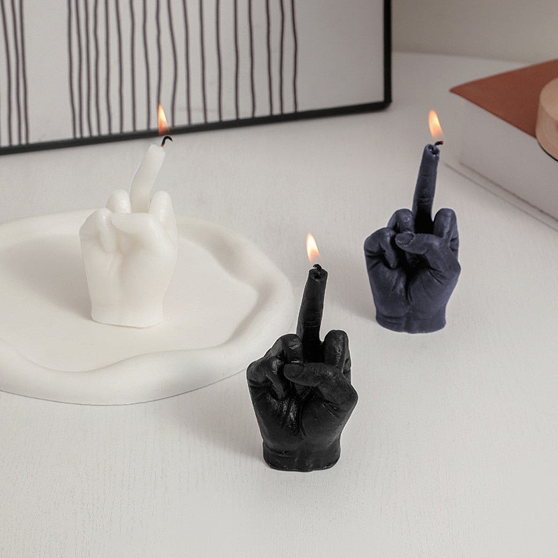 Middle Finger Shaped Gesture Creative Candles CasaDeVodou