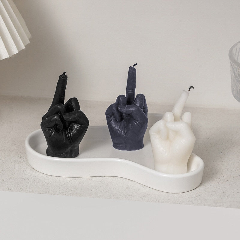 Middle Finger Shaped Gesture Creative Candles CasaDeVodou